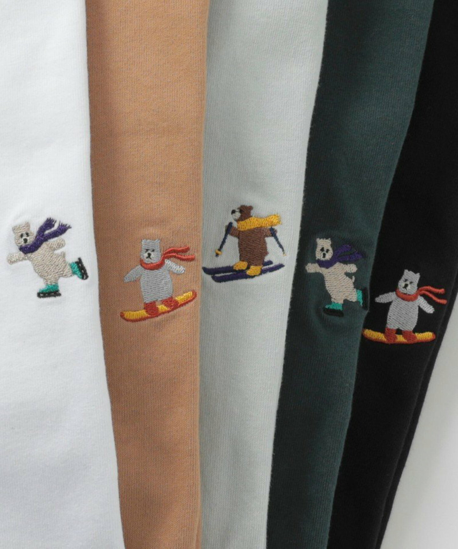 【WEB限定】ワンポイント刺繍ウィンターベアTシャツ